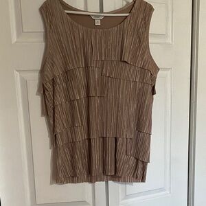 CJ Banks Brown Layered Blouse